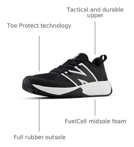 New Balance Kid's FuelCell Play V1 Lace-Up Running Shoe, Black/White, 5.5 M Big Kid