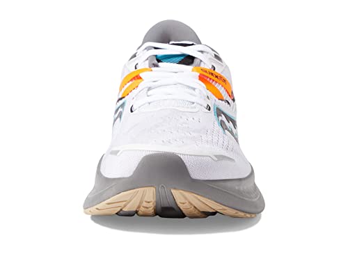 Saucony Men's Guide 16 Sneaker, White/Gravel, 9