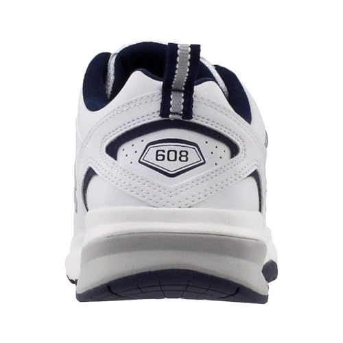New Balance Men's 608 V5 Casual Comfort Cross Trainer, White/Navy, 9 X-Wide