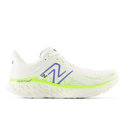 New Balance Women's Fresh Foam X 1080 V12 Running Shoe, Sea Salt/Electric Indigo, 5 M