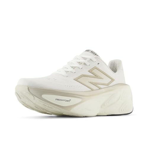 New Balance Women's Fresh Foam X More V5 Running Shoe, White/Sea Salt/Light Gold Metallic, 11 Wide