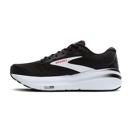 Brooks Men’s Ghost Max 2 Neutral Running & Walking Shoe - Black/White/Fiery Red - 11.5 Medium