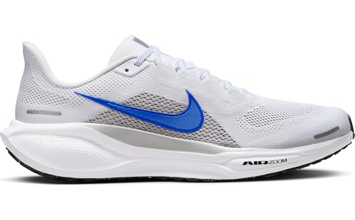 Nike Pegasus 41 FD2722 Men's Road Running Shoe, White Racer Blue Wolf Grey Pure, 40.5 EU
