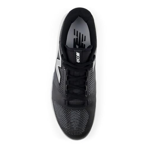 New Balance Men's FuelCell Comp V4 Baseball Shoe, Black/White, 10 M