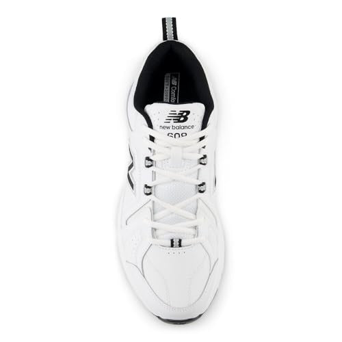 New Balance Men's 608 V5 Casual Comfort Cross Trainer, White/Black/Silver, 10
