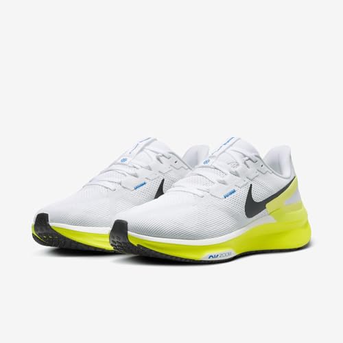 Nike Structure 25 Men's Road Running Shoes, White Black Cyber Photo Blue, 9