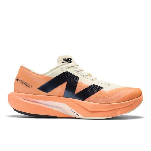 New Balance Men's FuelCell Rebel V4 Running Shoe, Hot Mango/Angora/Black, 16 M