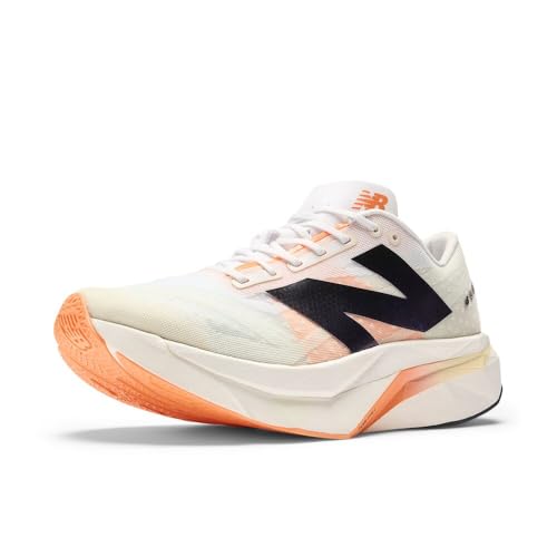 New Balance Men's FuelCell SuperComp Elite V4 Running Shoe, White/Angora/Hot Mango, 9 M