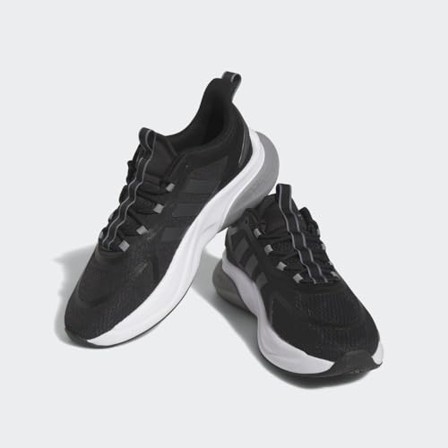Adidas Men's Alphabounce+ Running Shoe, Black/Carbon/Grey, 12