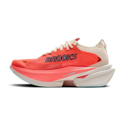 Brooks Women's Hyperion Max 3 Neutral Running Shoe - Coconut/Fiery Coral/Atomizer - 10.5 Medium