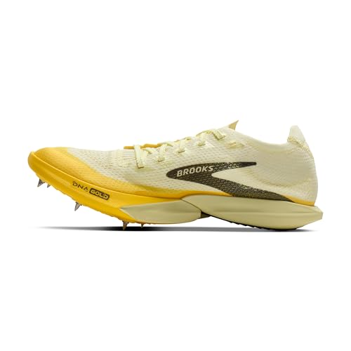 Brooks Hyperion Elite MD Unisex Racing Shoes, 6-Pin Spike Plate & Approved - Luminary/Cyber Yellow/Black - 10.5 Medium