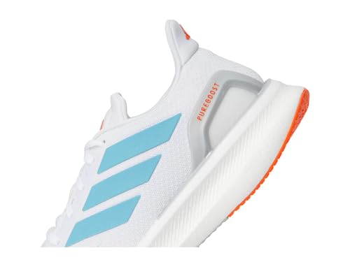 Adidas Men's Pureboost 5 Running, White/Preloved Ink/Impact Orange, 8