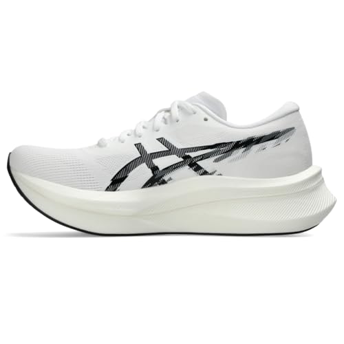 ASICS Women's Magic Speed 4 Running Shoes, 12, White/Black