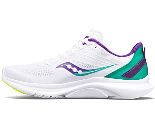 Saucony Women's Kinvara 12 Running Shoe, White/Jade, 5.5 Medium