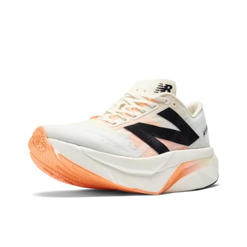 New Balance Women's FuelCell SuperComp Elite V4 Running Shoe, White/Angora/Hot Mango, 9 M