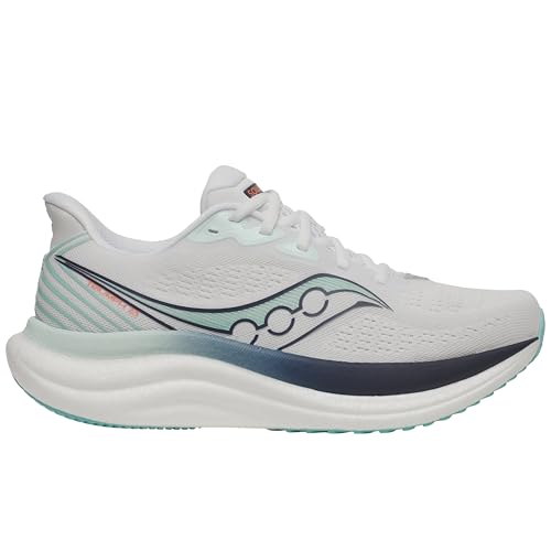 Saucony Women's Triumph 23 Sneaker, White/Navy, 8.5