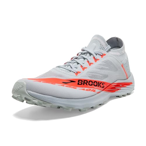 Brooks Unisex Catamount Agil Trail Running Shoe for Men & Women - Illusion Blue/Coral/Orange - 8.5 Medium