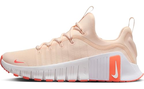 Nike Free Metcon 6 Women's Workout Shoes (FJ7126-801, Guava Ice/Light Wild Mango/White) Size 10