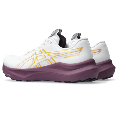 ASICS Women's GT-2000 14 Running Shoes, 6, White/YAMABUKI
