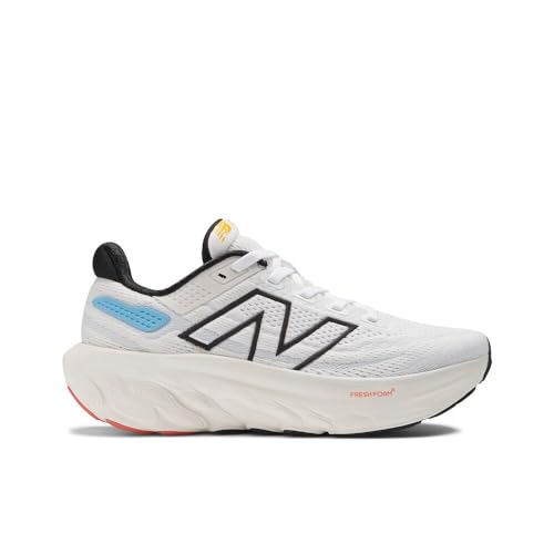 New Balance Kid's Fresh Foam X 1080 V13 Running Shoe, White/Coastal Blue/Ginger Lemon, 3.5 W Big Kid