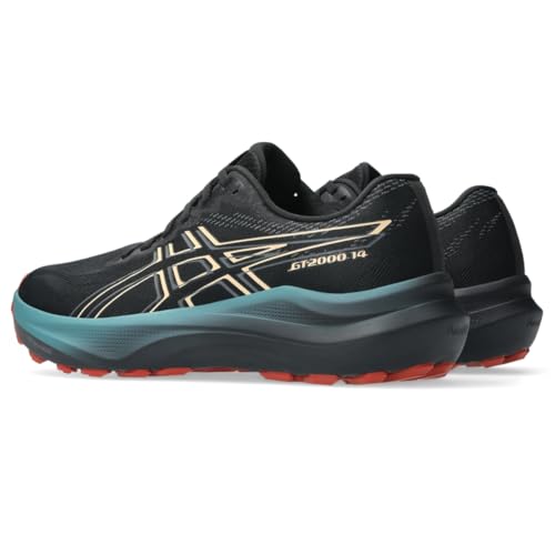 ASICS Men's GT-2000 14 Running Shoes, 14, Black/Apricot Crush