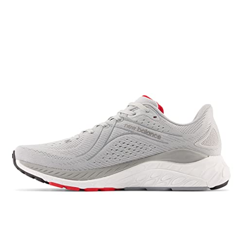 New Balance Men's Fresh Foam 860 V13 Running Shoe, Light Aluminum/True Red, 9.5 Medium
