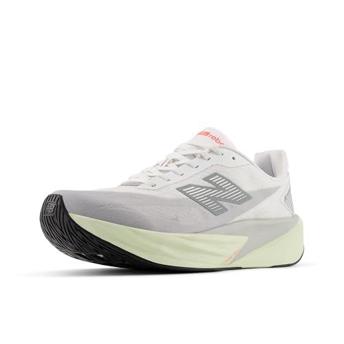 New Balance Women's FuelCell Rebel V5 Running Shoe, Raincloud/White/Mineral, 8.5 M