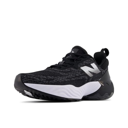 New Balance Women's FuelCell Rebel TR V2 Running Shoe, Black/White/Bleached Lime Glo, 12 M