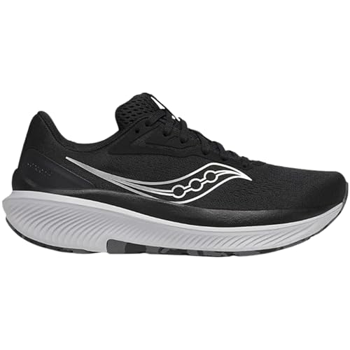 Saucony Women's Echelon 10 Sneaker, Black/Silver, 7 Extra Wide