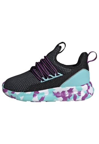 adidas Unisex-Baby Lite Racer Adapt 7.0, Black/Purple Burst/Flash Aqua, 8.5