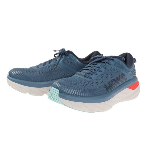 HOKA ONE ONE Mens Bondi 7 Textile Synthetic Real Teal Outer Space Trainers 7.5 US