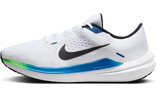 Nike Winflo 10 Men's Road Running Shoes (DV4022-103, White/Star Blue/Green Strike/Black) Size 14