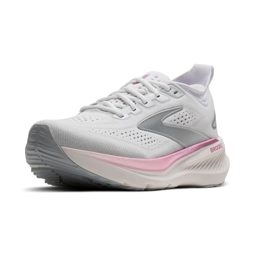 Brooks Women’s Glycerin 23 Neutral Running Shoe - White/Harbor Mist/Metallic - 9 Wide