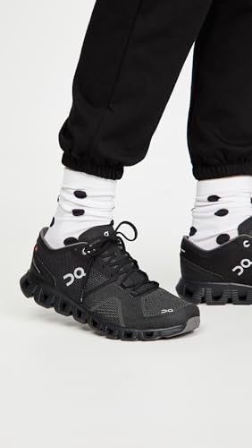 On Women's Cloud X Sneakers, Black/Asphalt, 5.5 Medium US