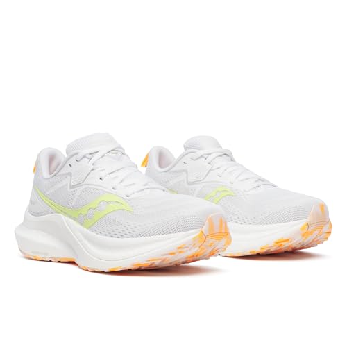 Saucony Women's Tempus 2 Sneaker, White/Sunny, 7