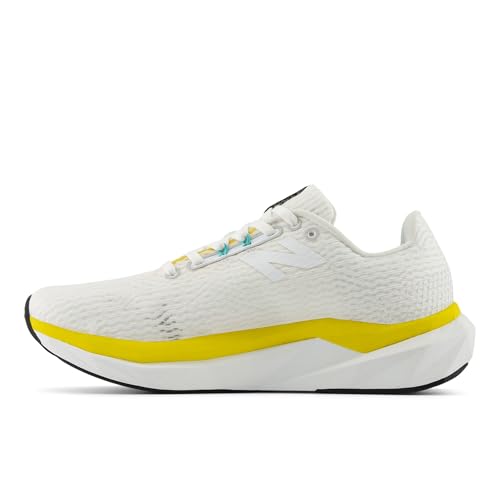 New Balance Women's FuelCell Propel V5 Running Shoe, White/Cyber Jade/Ginger Lemon, 8.5