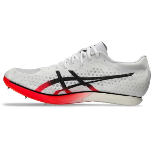 ASICS Unisex METASPEED MD Track & Field Shoe, 10.5M / 12W, White/Black