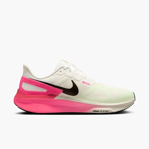 Nike Structure 25 Men's Road Running Shoes (IB7451-100, Sail/Hyper Pink/Bright Crimson/Sequoia) Size 11.5