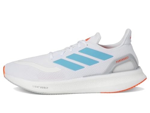 Adidas Men's Pureboost 5 Running, White/Preloved Ink/Impact Orange, 8