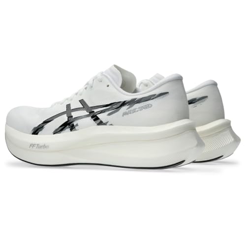 ASICS Men's Magic Speed 4 Running Shoes, 13, White/Black