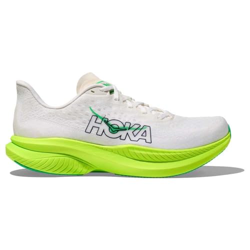 Hoka Men's Mach 6 White/Neon Lime 10.5 Medium