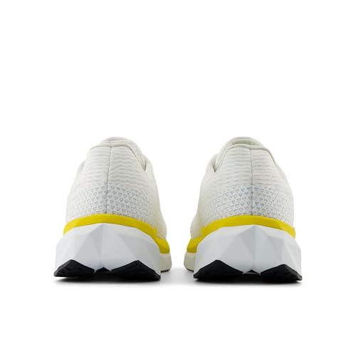 New Balance Men's FuelCell Propel V5 Running Shoe, White/Ginger Lemon/Cyber Jade, 8.5