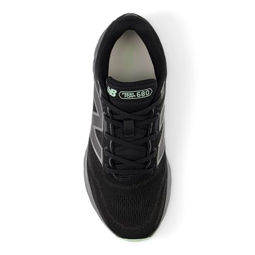 New Balance Women's Fresh Foam 680 V8 Waterproof Running Shoe, Black/Castlerock/Lab Green, 9 M