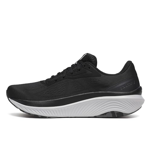 Saucony Women's Echelon 10 Sneaker, Black/Silver, 8 Wide