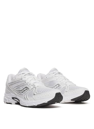 Saucony Unisex Ride Millennium Sneaker, White/Silver, 9.5