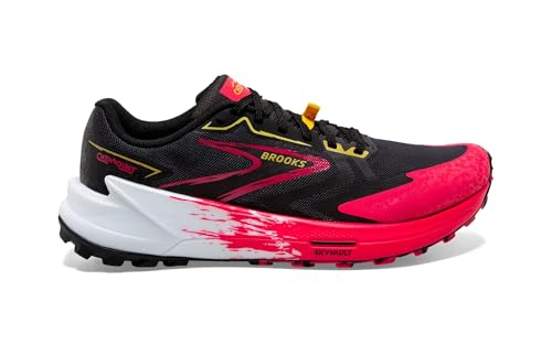 Brooks Women's Catamount 3 Trail Running Shoe - Black/Diva Pink/Lemon Chrome - 9.5 Medium