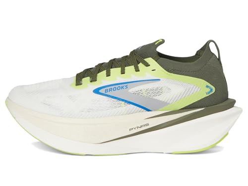 Brooks Men's Hyperion Max 3 Blanc/Acid Lime/Blue 10.5 Medium