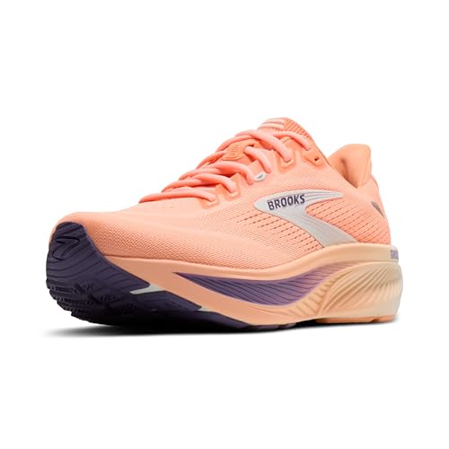 Brooks Women’s Ghost 18 Neutral Running & Walking Shoe - Peach/Grape/Coconut - 7 Medium