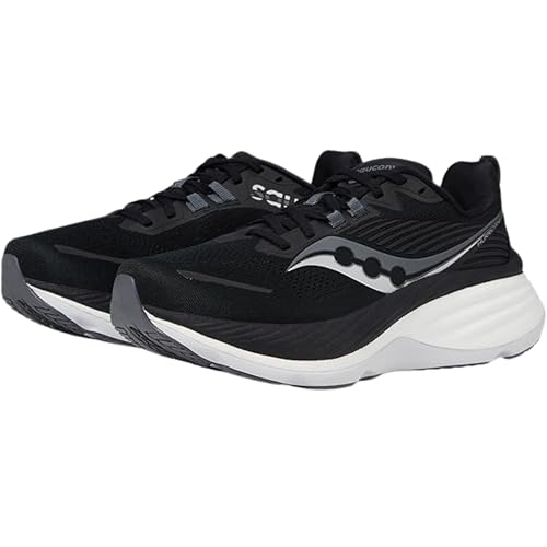 Saucony Women's Hurricane 24 Sneaker, Black/Carbon, 8.5