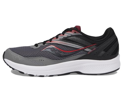 Saucony Men's Cohesion 15 Sneaker, Charcoal/Red, 10.5